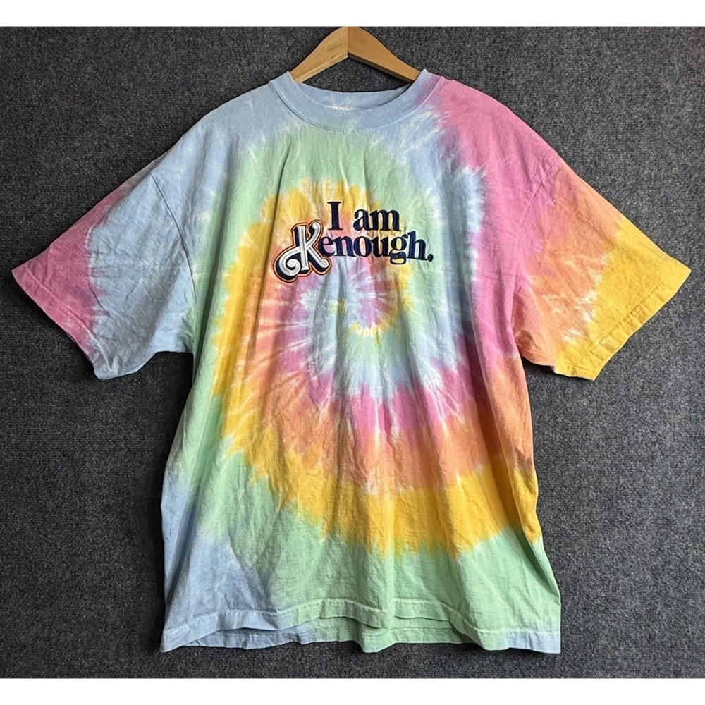 Shaka Wear Sz XL Tie Dye I Am Kenough Embroidered T-Shirt Barbie Movie Colorful